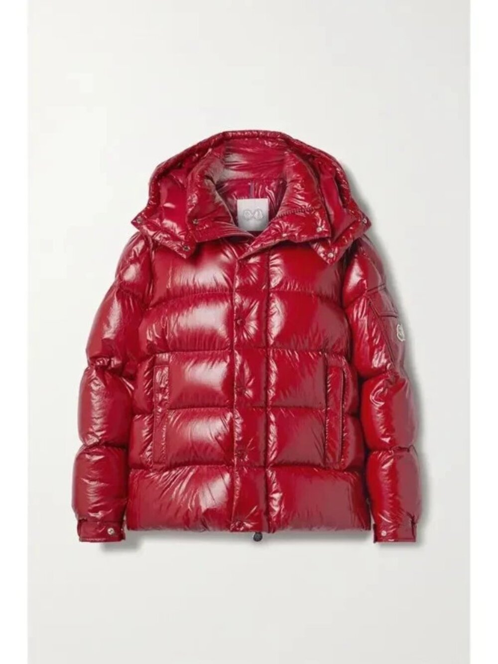 Moncler Men's Maya 70 Quilted Shell Hooded Down Jacket - Red #DC539
